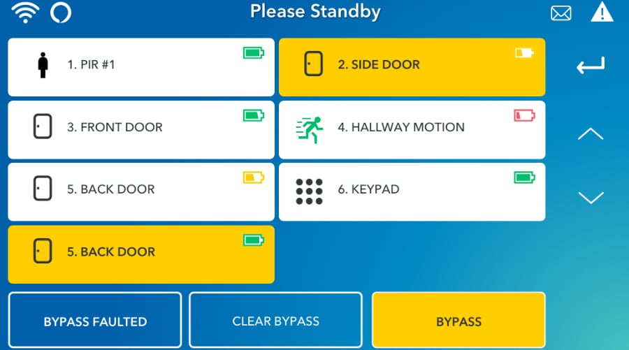 Springfield security system command screen.